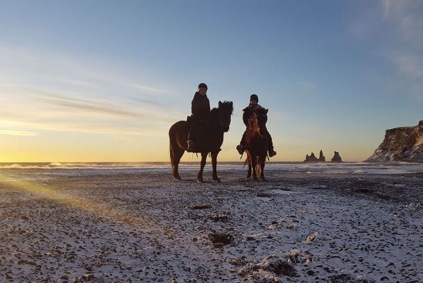 riding on a beach in iceland